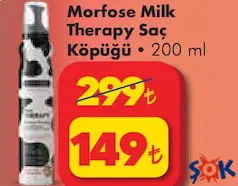 MORFOSE MİLK THERAPY SAÇ KÖPÜĞÜ 200 ML fiyat ve kampanya bilgisi